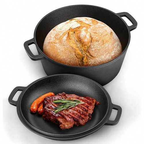 New 5qt black cast - 2-in-1,