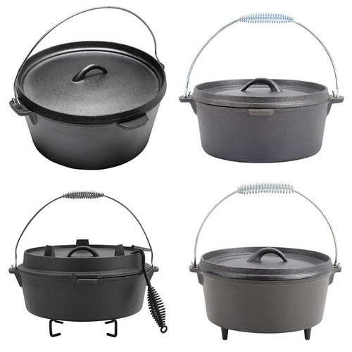 Cast iron casserole pan - iron, round