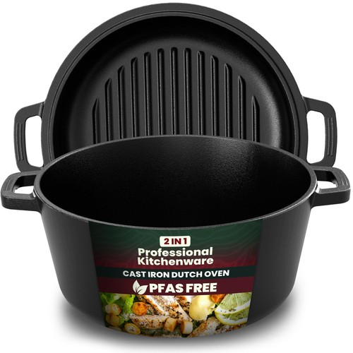 Preseasoned cast iron - qt,