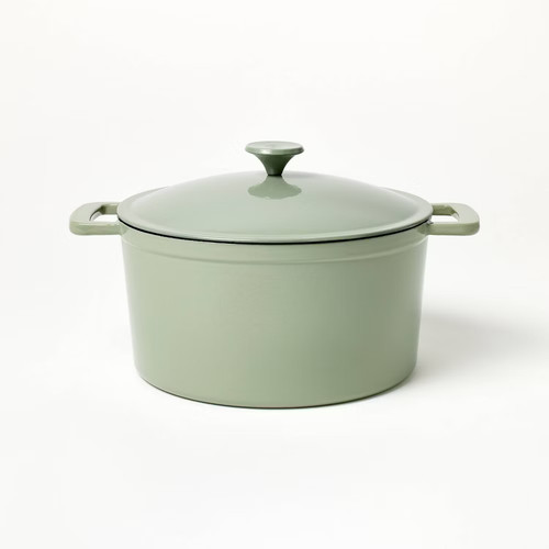 5qt enamel dutch oven sage - enamel,