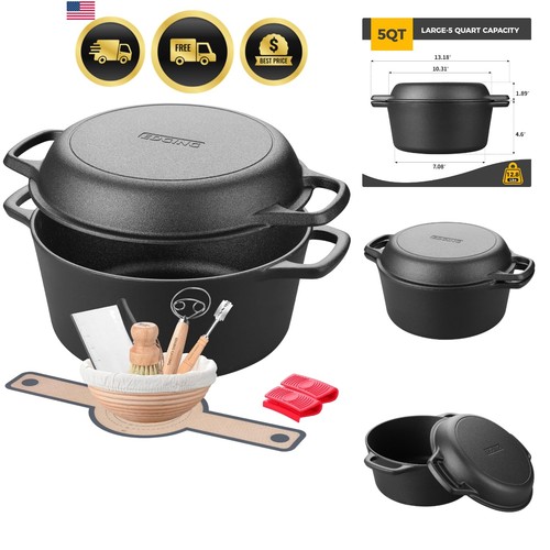 Pre seasoned cast iron - iron, dutch