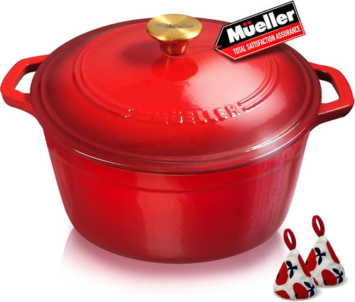 Mueller 6qt enameled cast - 6qt, iron
